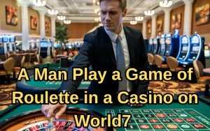 a man play a game of roulette in a casino